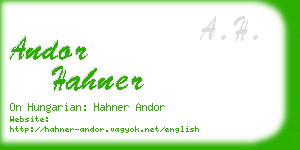 andor hahner business card